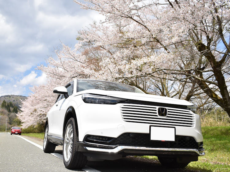 ヴェゼルの桜と愛車・桜コラボ・景色の良い所で写真撮りたい・桜探しドライブ・NikonD5600に関するカスタム事例の投稿画像2枚目