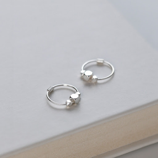 Title 4, Silver Two Retro New Chinese Simple Earrings fo...