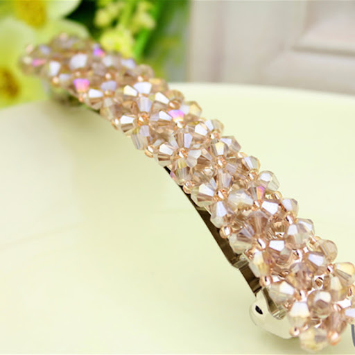 Title 6, Sparkling Crystal Hair Clips, four rows, spring...