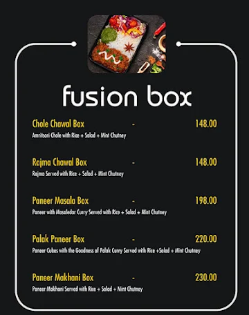 Axis Juice Lounge menu 