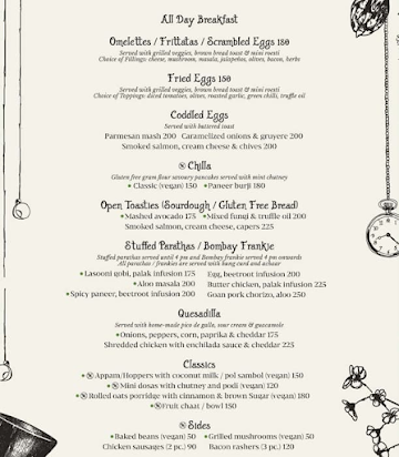 The Hatter's Table menu 