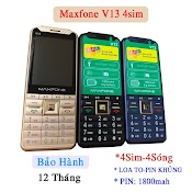 Điện Thoai Maxfone V6 , V12 4 Sim Full Box Bàn Phím To Bảo Hành 12 Tháng