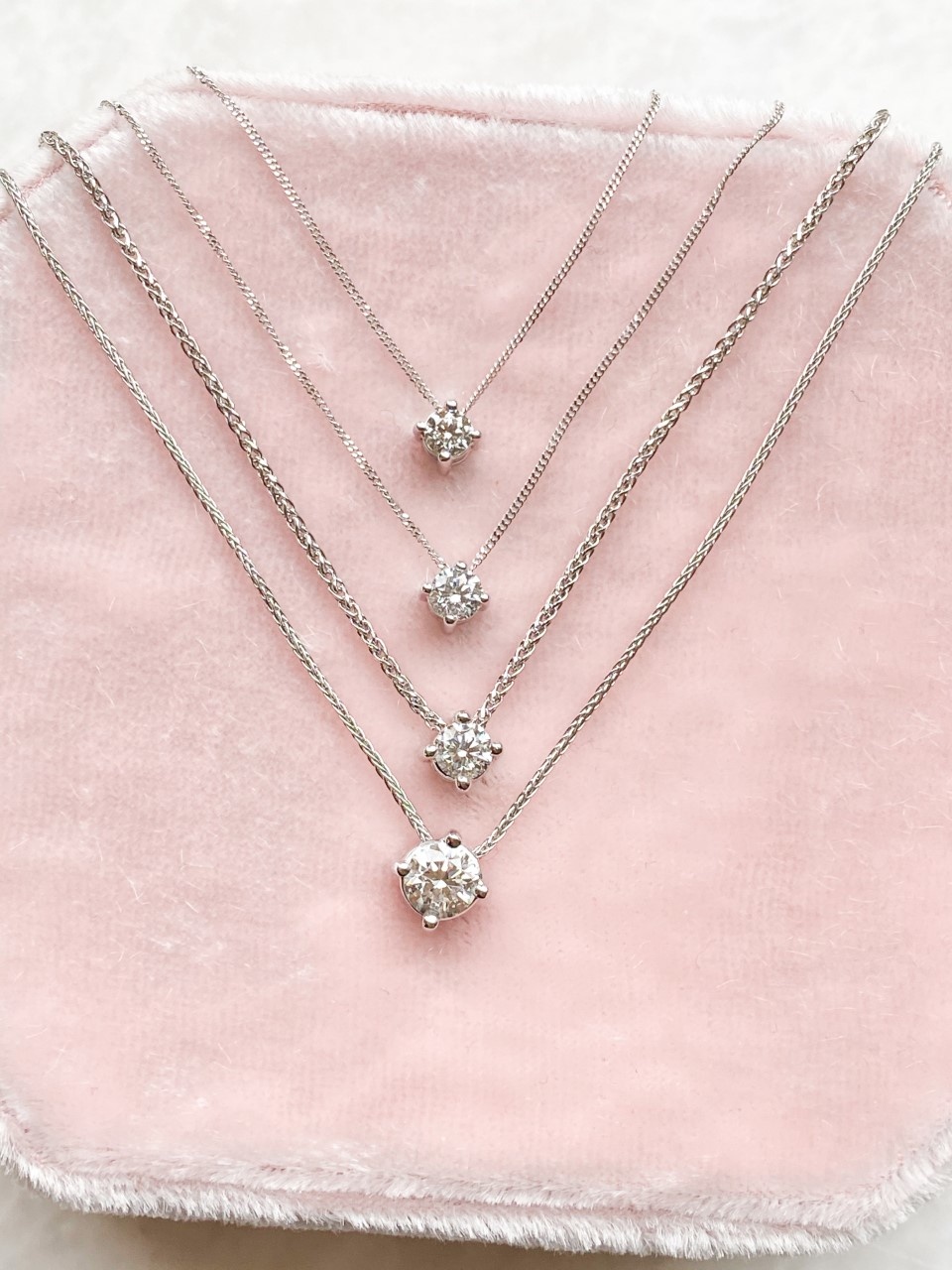 floating solitaire diamond necklace