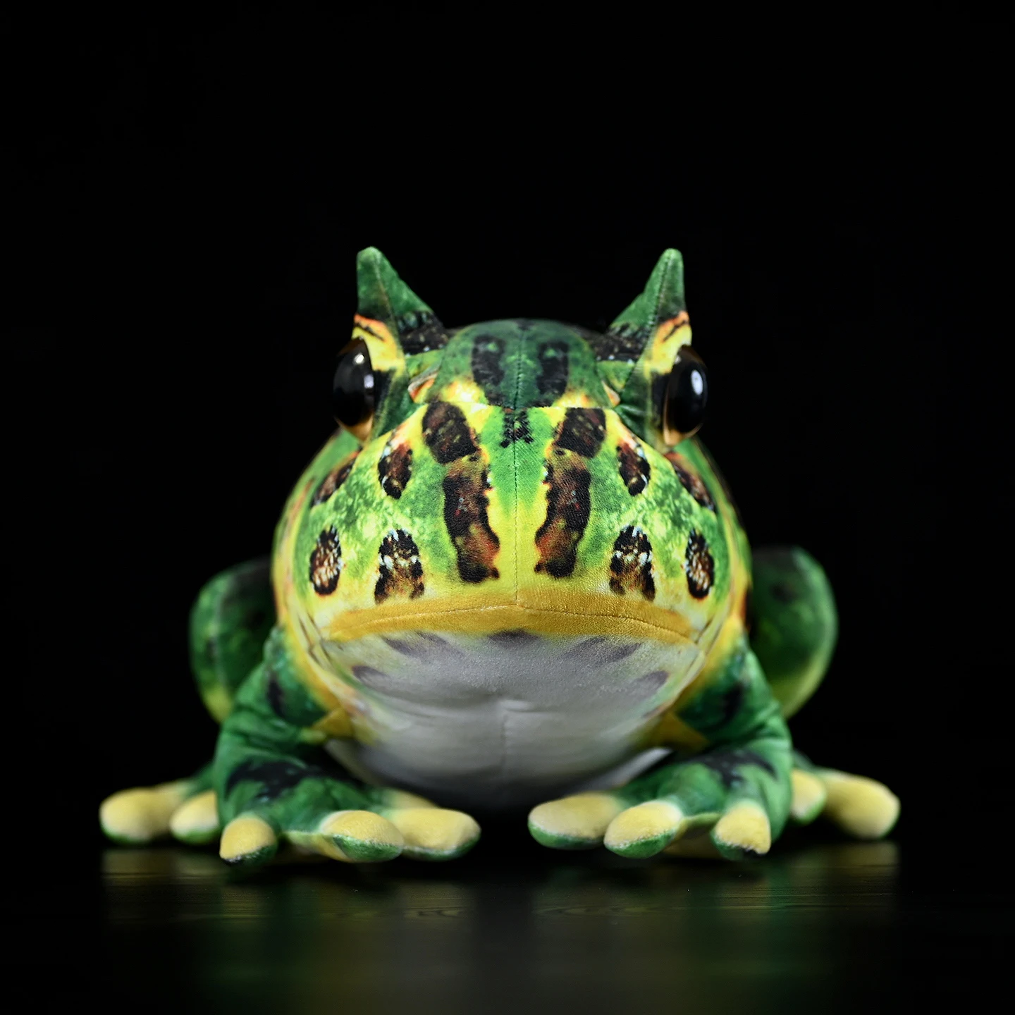 Title 7, Life-sized Tyrant Horned Frog Plush Toy. A soft...