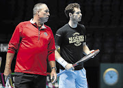 STAYING POWER: Andy Murray with coach Ivan Lendl during a training session for the Barclays ATP World Tour Finals in London, England, last year.