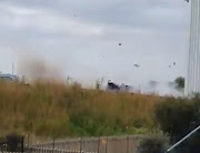 A screenshot from the video last month shows debris flying through the air as CIT robbers blew up a cash van in northern KZN.