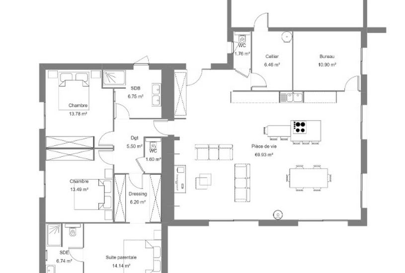  Vente Terrain + Maison - Terrain : 1 900m² - Maison : 157m² à Dions (30190) 