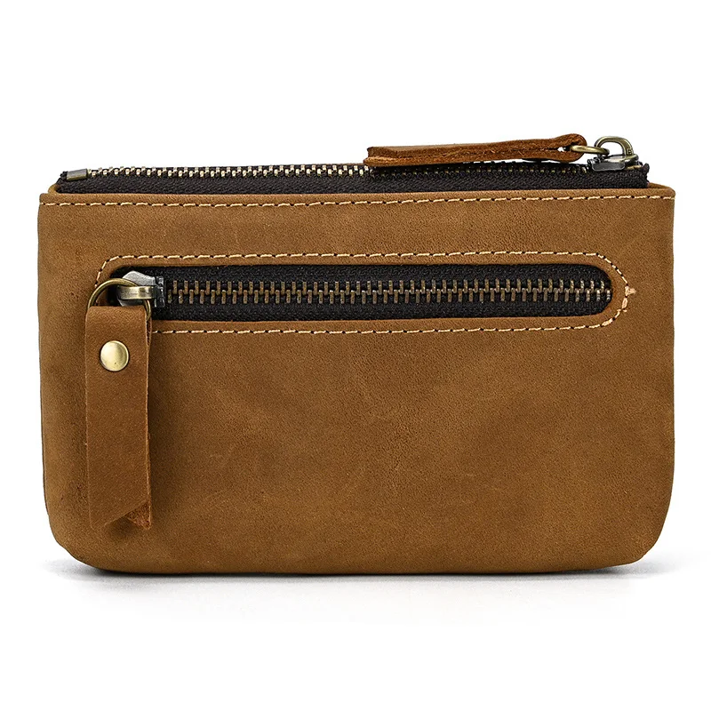 Title 8, Monedero Retro de Cuero Crazy Horse con Llavero...
