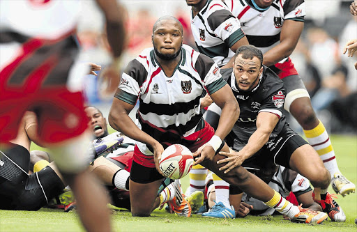 Lukhanyo Am, playing here in Border Bulldogs colours, is tipped for a breakthrough season with the EP Kings after a loan spell from the Sharks.