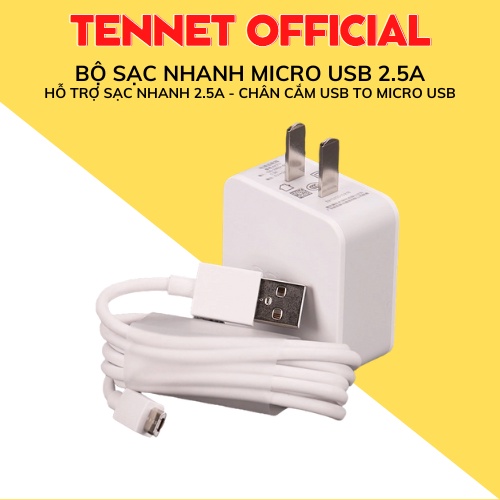 Bộ Sạc Nhanh - Dây Cáp Sạc Và Cục Sạc Nhanh Oppo Micro Usb 2.5A Dây Dài 1 Mét Dùng Cho Oppo Samsung Xiaomi Vivo Vsmart