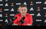 Manager Ole Gunnar Solskjaer of Manchester United speaks during a press conference at Aon Training Complex on April 19, 2019 in Manchester, England. 