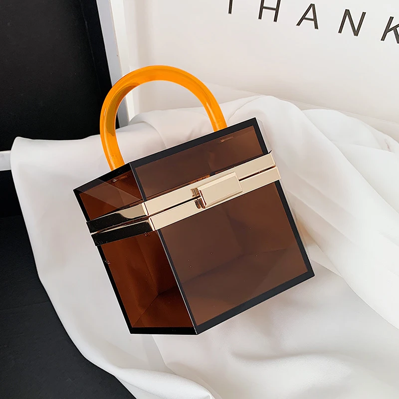 Transparante Acryl Jelly Bag voor Dames Stijlvolle Handtas Perfect voor Uitgaan en Het Meenemen van je Essentials met Gemak