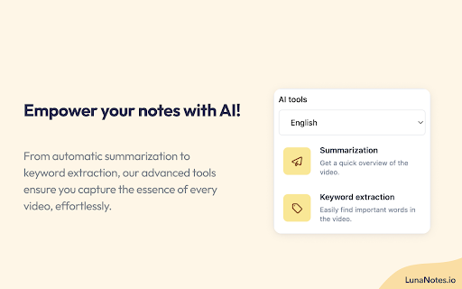LunaNotes - Take notes on YouTube