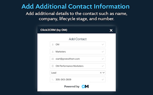 Click2CRM - Instantly Add Contacts to Hubspot