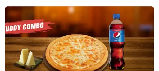 Double Cheese Margherita Pizza With Soft Drink [250 Ml] Combo