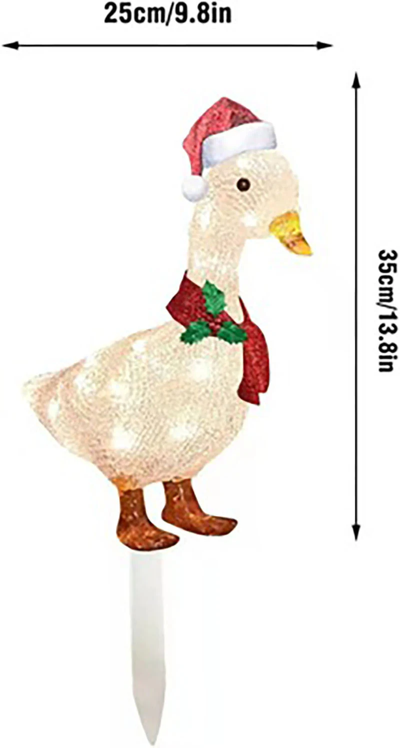 Title 3, Décoration de Noël pour jardin, canard lumineux...