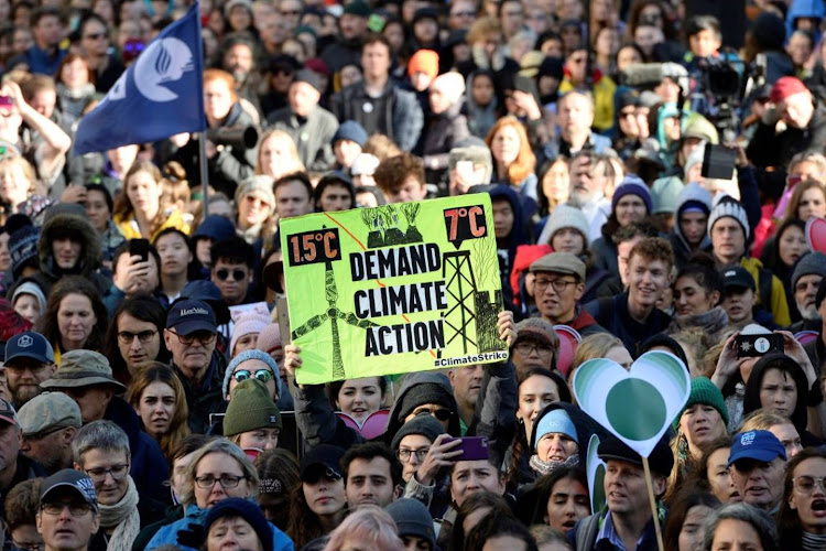 A march in a climate strike featuring climate change teen activist Greta Thunberg in Vancouver, British Columbia, Canada October 25, 2019