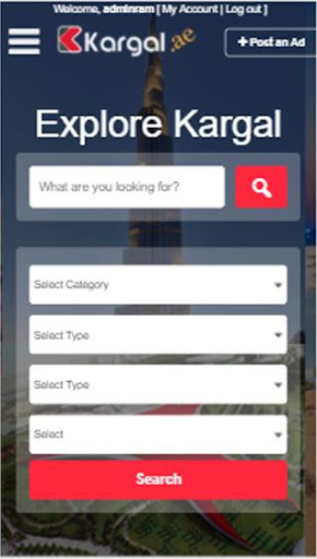 Screenshot Kargal Classifieds | UAE