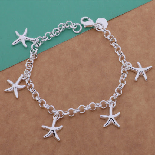 Title 4, 925 Silver Fashion Small Starfish Pendant Brace...