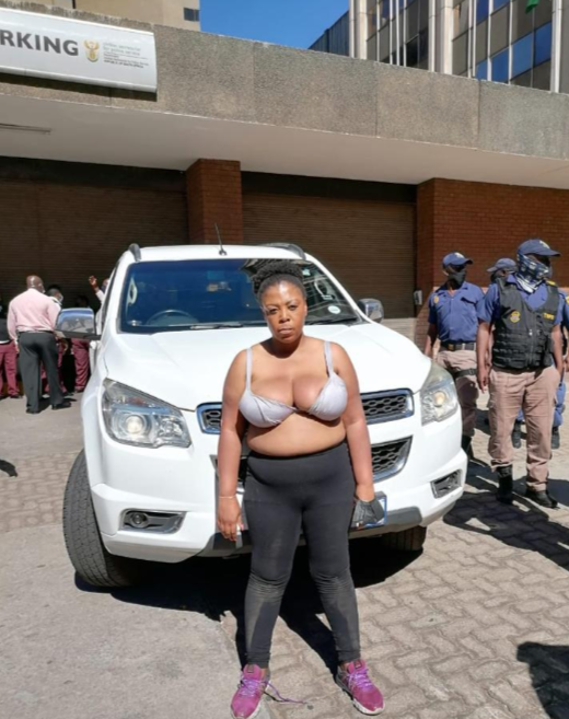 Singer Sibongile Mngoma after clashing with police.