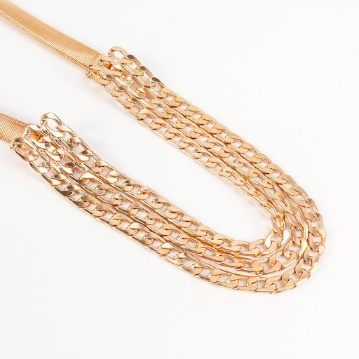 Title 4, Ladies Elastic Spring Waist Chain Golden Versat...