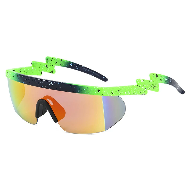 Gafas de sol de una pieza para hombre con diseño de rayos, deportivas al aire libre, para ciclismo, irregulares y modernas para mujer