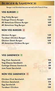 Spice Klub menu 1