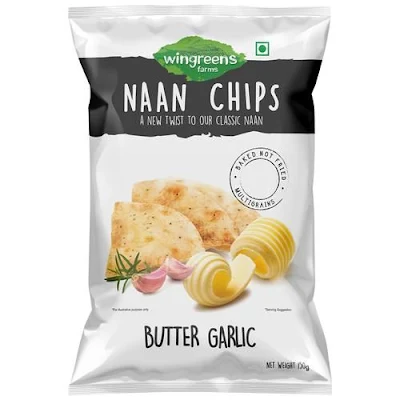 Wingreens Butter Garlic Naan Chips  150 Gm