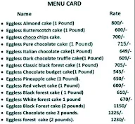 Cake Palace menu 1