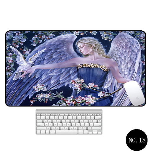 Title 17, Angel Pattern Large Office Non-Slip Mouse Pad p...