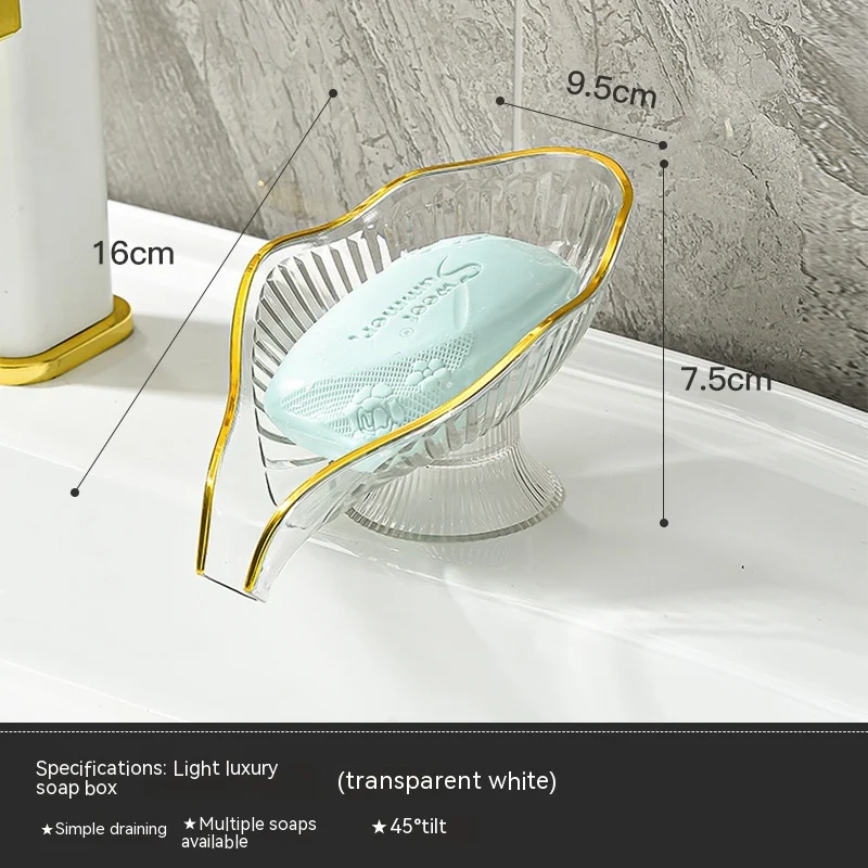 Jabonera de pie para baño, elegante y funcional, ideal para encimera. Mantiene el jabón seco y limpio, perfecta para el hogar.