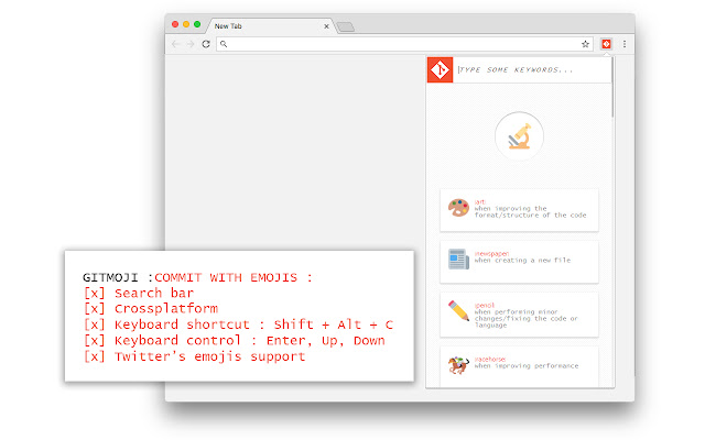 Git Moji - Git commits enhancer chrome extension