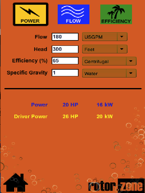Pump Size Screen 3