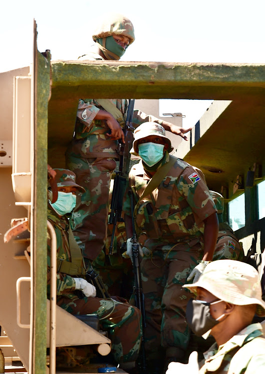 STERN STANCE: SANDF soldiers have arrived in the Bay and are ready to play their part to help curb the spread of the killer coronavirus