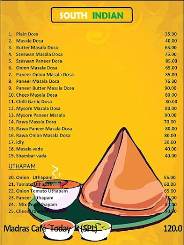 Madras Cafe menu 