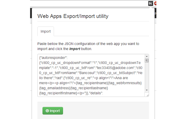 BC Web app config import/export Preview image 7