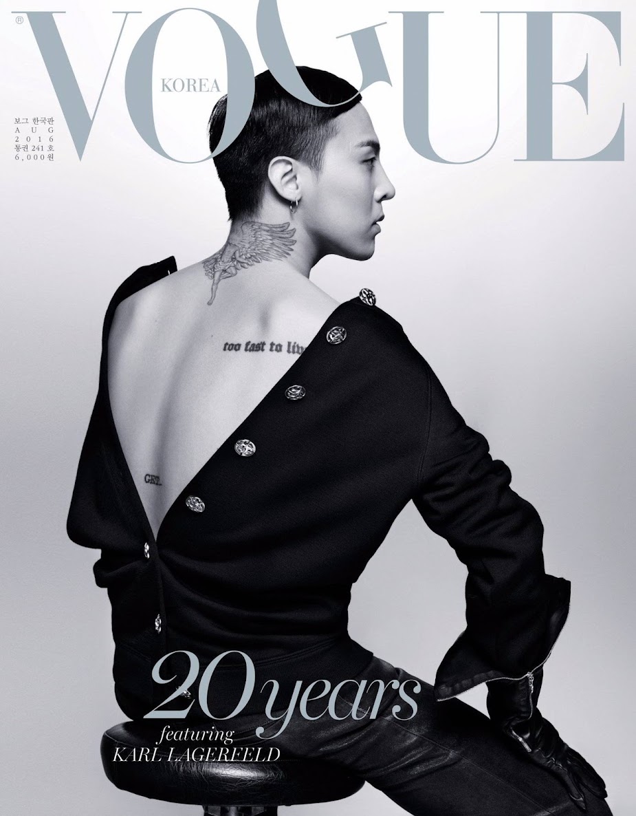 G Dragon Vogue Korea August 2016 Covers Karl Lagerfeld