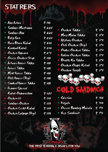 Demons Cafe & Lounge menu 