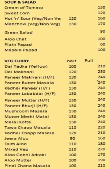 Food Flix menu 