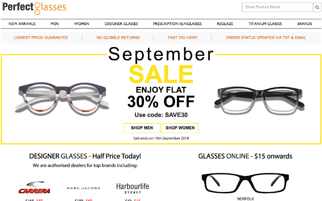 Perfectglasses Singapore chrome extension