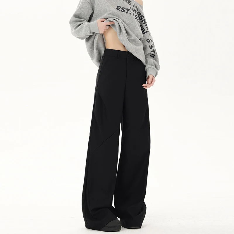 Pantalones Casuales para Mujer con Diseño de Cuerno en Negro