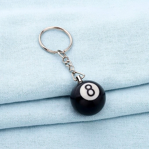 Title 9, Pure Black No. 8 Billiards Keychain