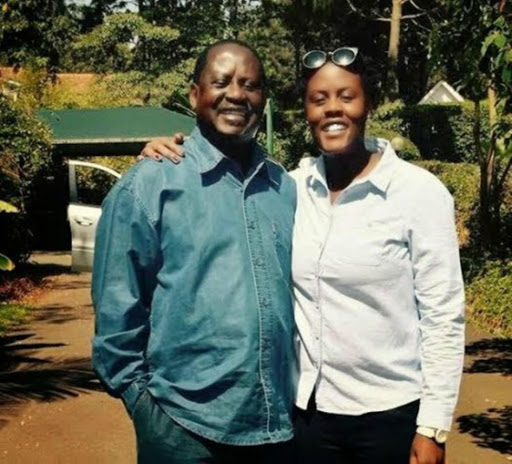 Winnie Odinga with her father