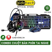 Combo 3 Món Bàn Phím Gaming Sidotech V4 Pro | Chuột Gaming G5 3200 Dpi | Tai Nghe Chụp Tai Q7