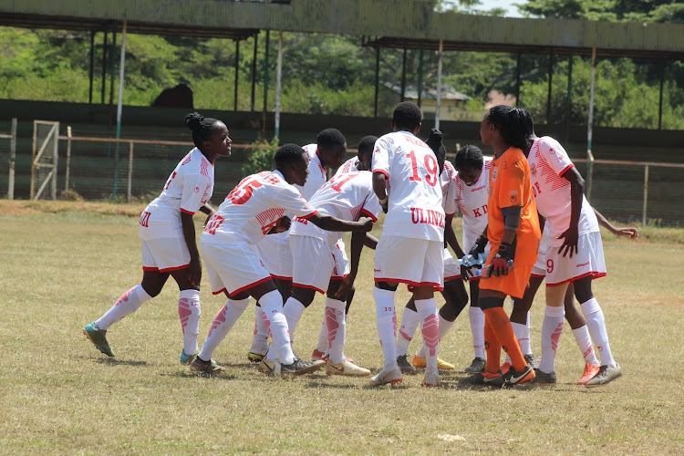 Ulinzi Starlets players celebrating in a past match.