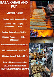 Baba Kabab And Fry menu 1