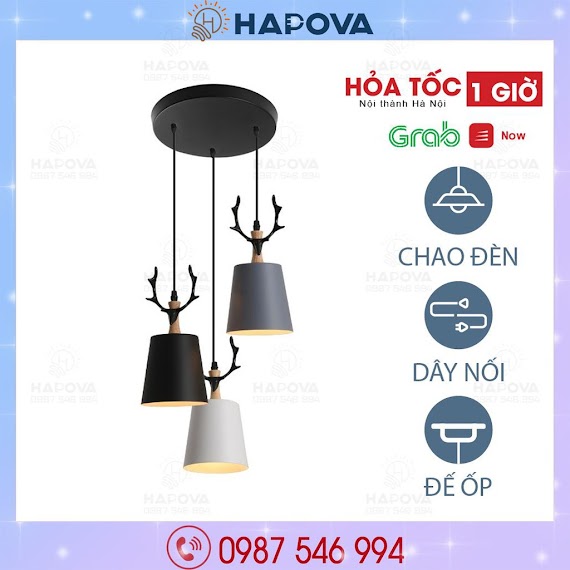 Đèn Thả Trần Trang Trí Sừng Hươu Hapova Dt 5057/1 + Tặng Kèm Bóng Led As Vàng