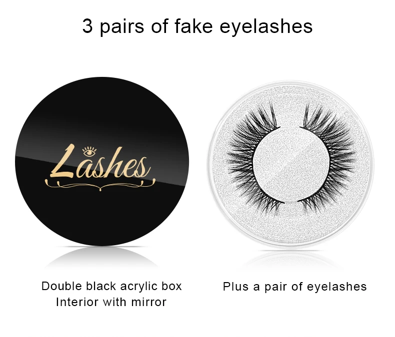 Title 3, Zelfklevende eyeliner wimperset – Eenvoudig aan...