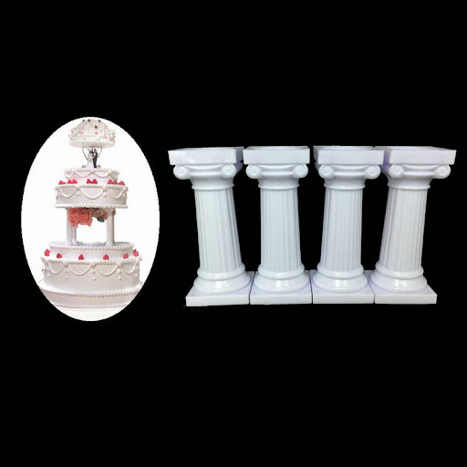 Title 5, 4 Pcs Pillars Wedding Cake Stands Cake Decorati...