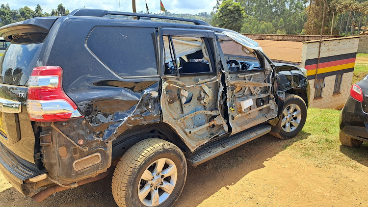 The 2008 Beijing Olympics 800m champion Wilfred Bungei's vehicle involved in an accident on September 7, 2023.